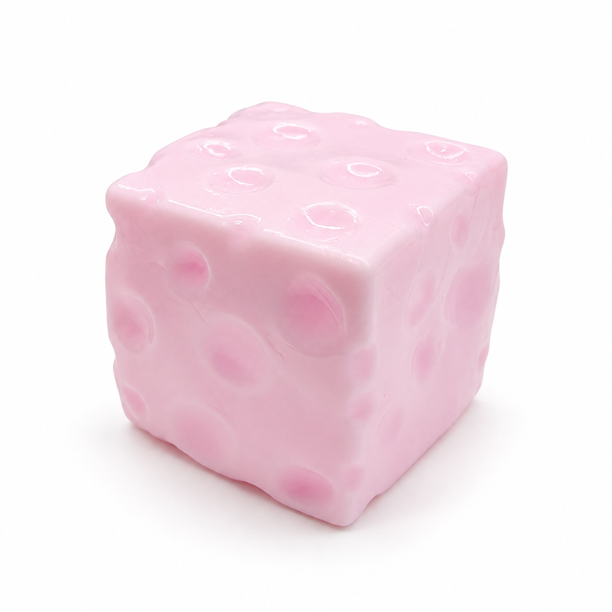 Cheese Squishy Toy – Swiss Cheese Block Fidget for Stress Relief, Glossy Squeeze Sensory Cube for Adults & Kids, Cute Food Gift