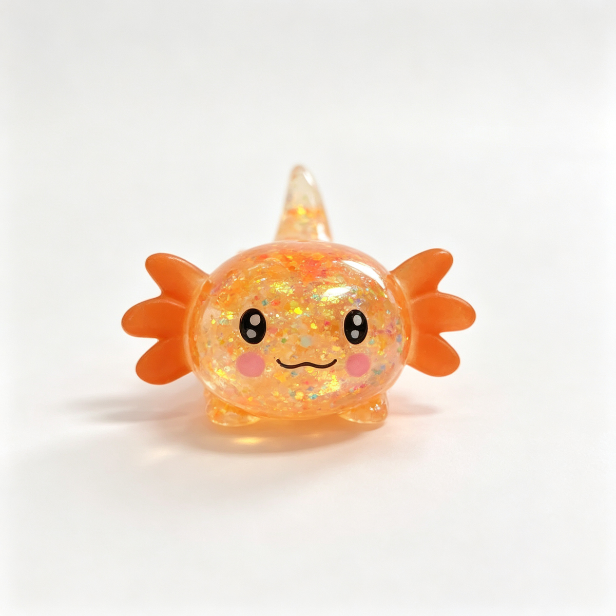 Axolotl Squishy Toy – Glitter Translucent Fidget for Stress Relief, Cute Salamander Squeeze Sensory Toy , Teens & Kids, 6 Colors