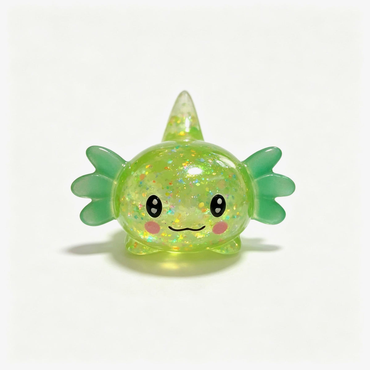 Axolotl Squishy Toy – Glitter Translucent Fidget for Stress Relief, Cute Salamander Squeeze Sensory Toy , Teens & Kids, 6 Colors