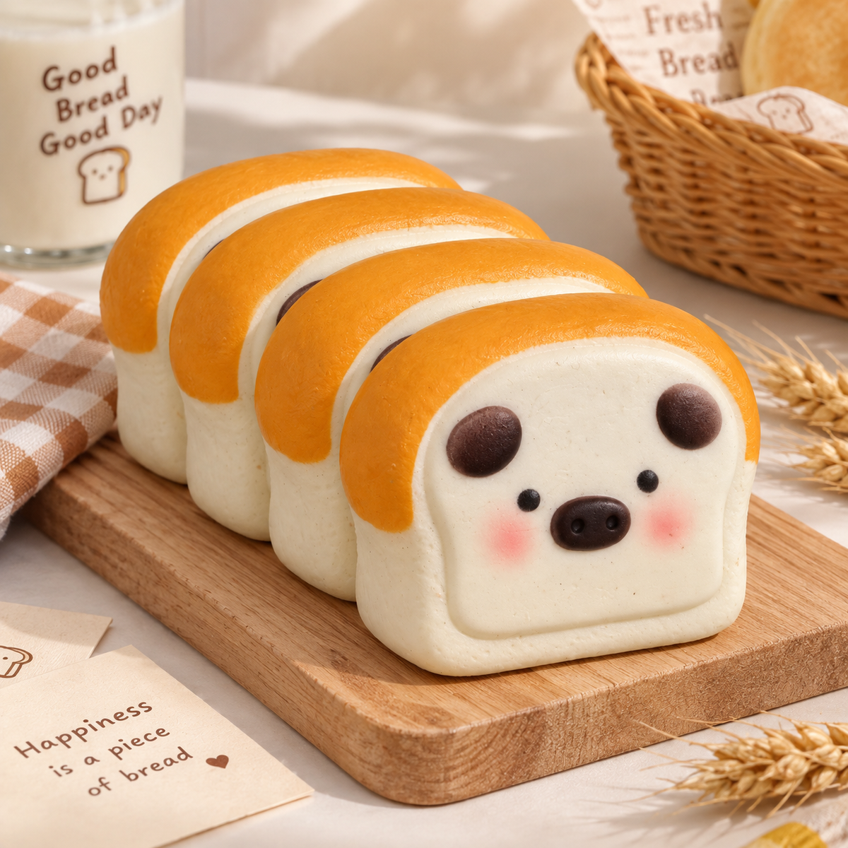 Pig Toast Squishy – Cute Bread Slice Fidget Toy for Stress Relief, Soft Slow-Rising Squeeze Toy for Adults & Kids