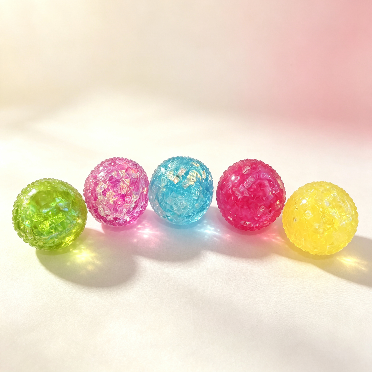 Crystal Ball Squishy – Faceted Gem Fidget for Stress Relief, Glitter Squeeze Sensory Toy for Adults & Kids
