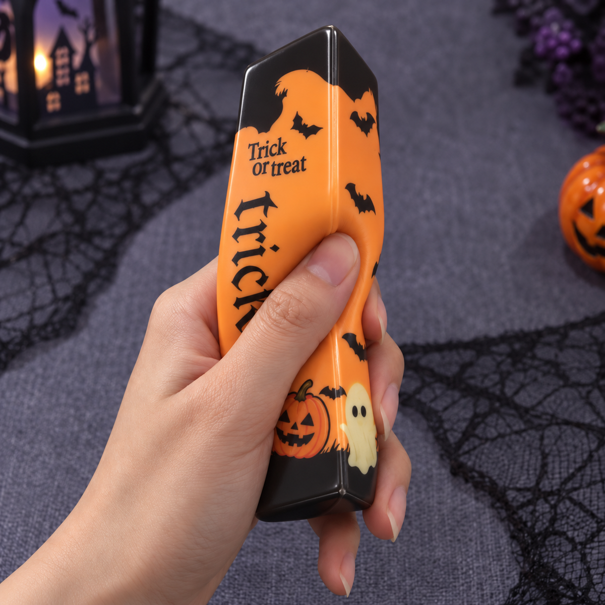 Halloween Squishy Bar – Slow Rising Pumpkin Fidget Toy for Stress Relief, Soft Squeeze Sensory Toy for Kids & Adults, Trick or Treat Gift