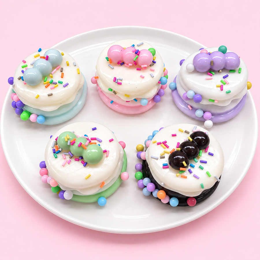 Mini Cake Squishy – Cream Dessert Fidget for Stress Relief, Soft Squeeze Food Toy for Adults & Kids, 5 Colors