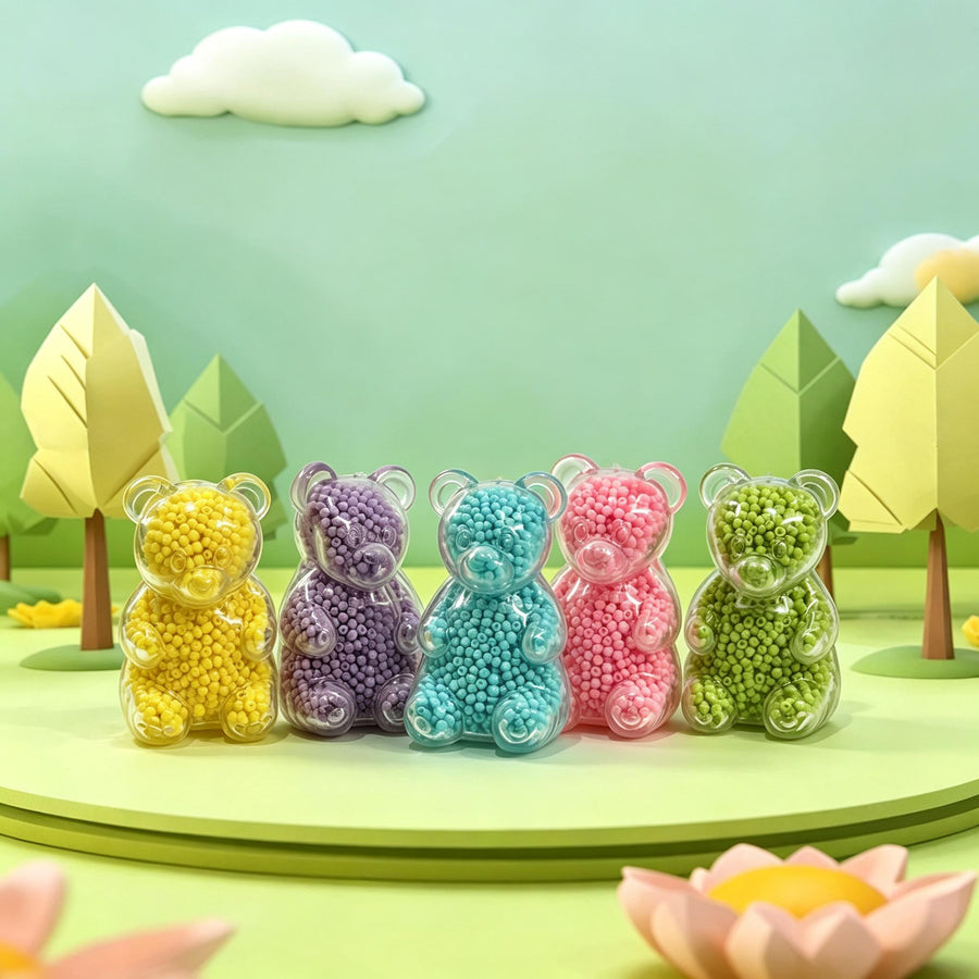Gummy Bear Squishy – Bead Filled Teddy Bear Fidget for Stress Relief, Sensory Squeeze Toy for Adults & Kids, 5 Colors