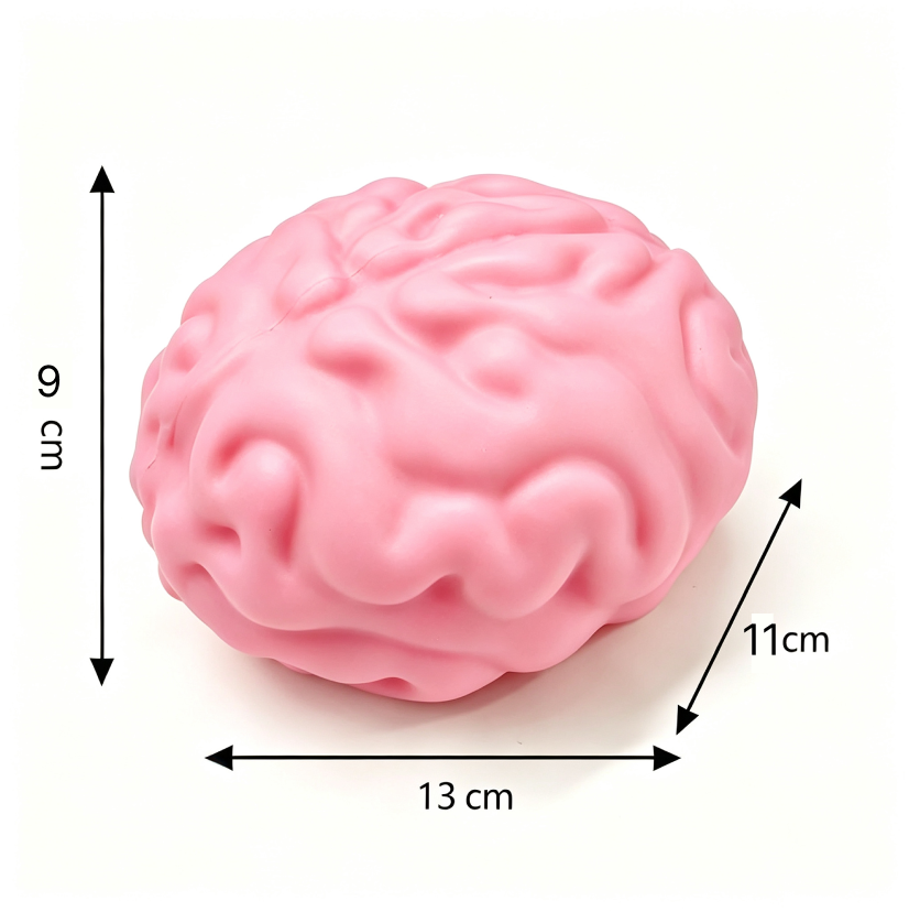 Brain Squishy Toy – Gross Zombie Brain Stress Ball for Halloween, Soft Squeeze Fidget for Adults & Kids, Funny Gag Gift