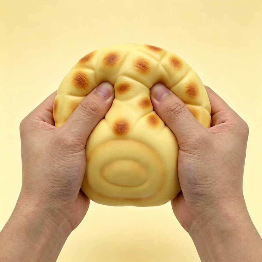 Melon Pan Squishy – Pineapple Bun Bread Fidget Toy for Stress Relief, Soft Slow-Rising Bakery Squeeze Toy for Adults & Kids