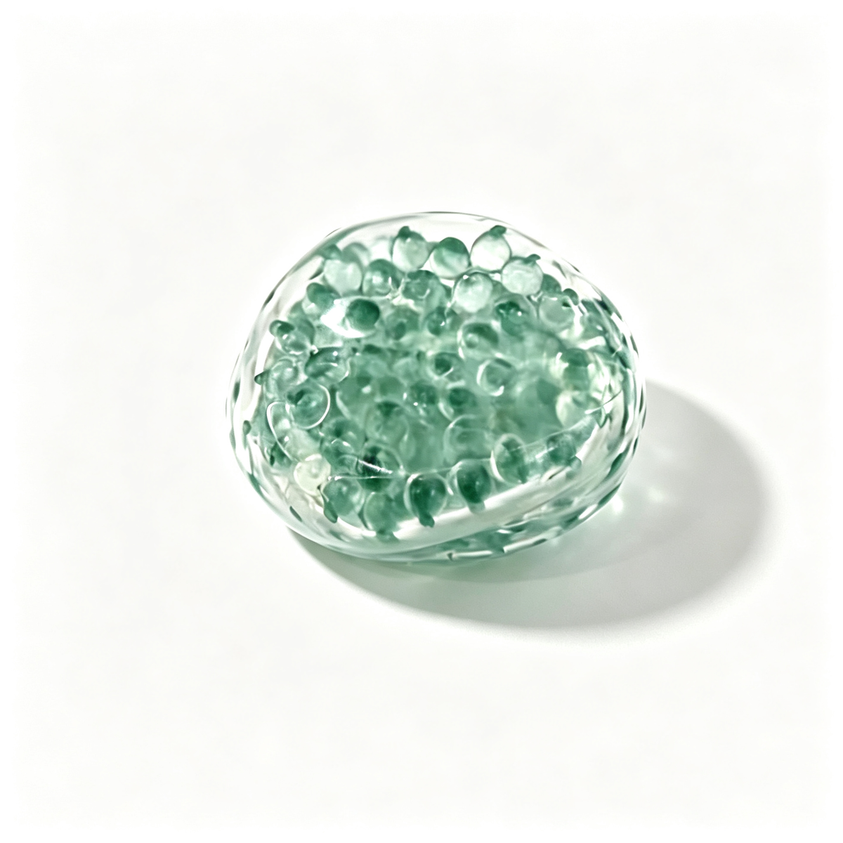 Textured Squishy Ball – Bumpy Bead Fidget for Stress Relief, Clear Sensory Squeeze Toy for Adults & Kids, 4 Colors