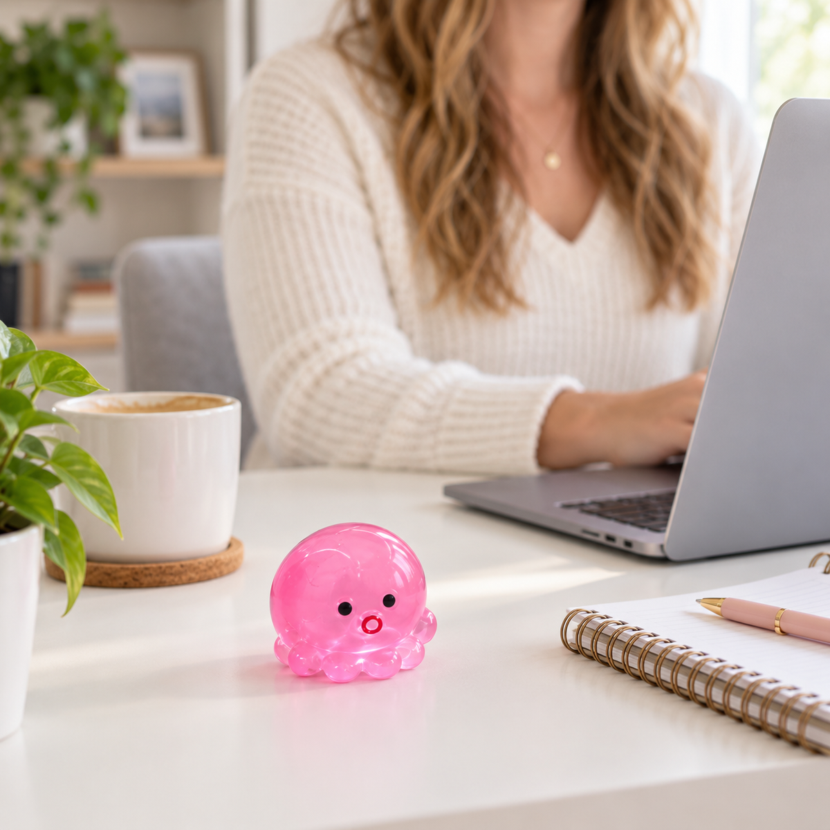 Octopus Squishy Toy – Clear Fidget Stress Ball for Kids & Adults