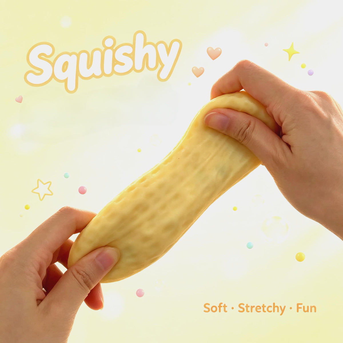 Peanut Squishy Toy – Realistic Nut Fidget for Stress Relief, Squeeze Sensory Toy for Adults & Kids