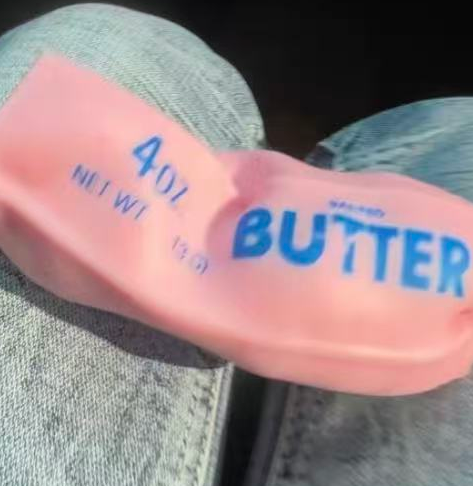 Customer photo of a pink squishy