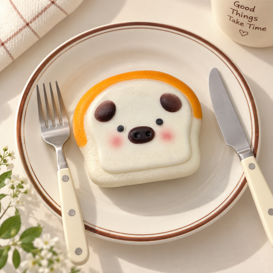 Pig Toast Squishy – Cute Bread Slice Fidget Toy for Stress Relief, Soft Slow-Rising Squeeze Toy for Adults & Kids