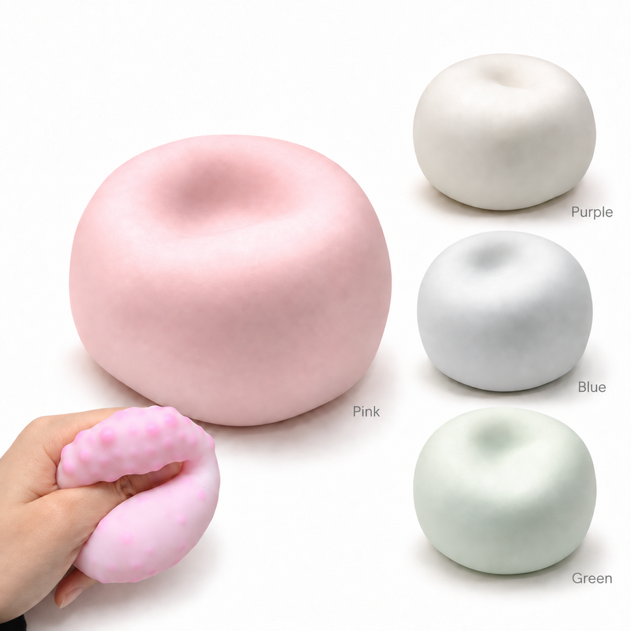 Snow Skin Squishy Ball – Bead Filled Stress Ball for Stress Relief, Soft Squeeze Toy for Adults & Kids, 4 Colors