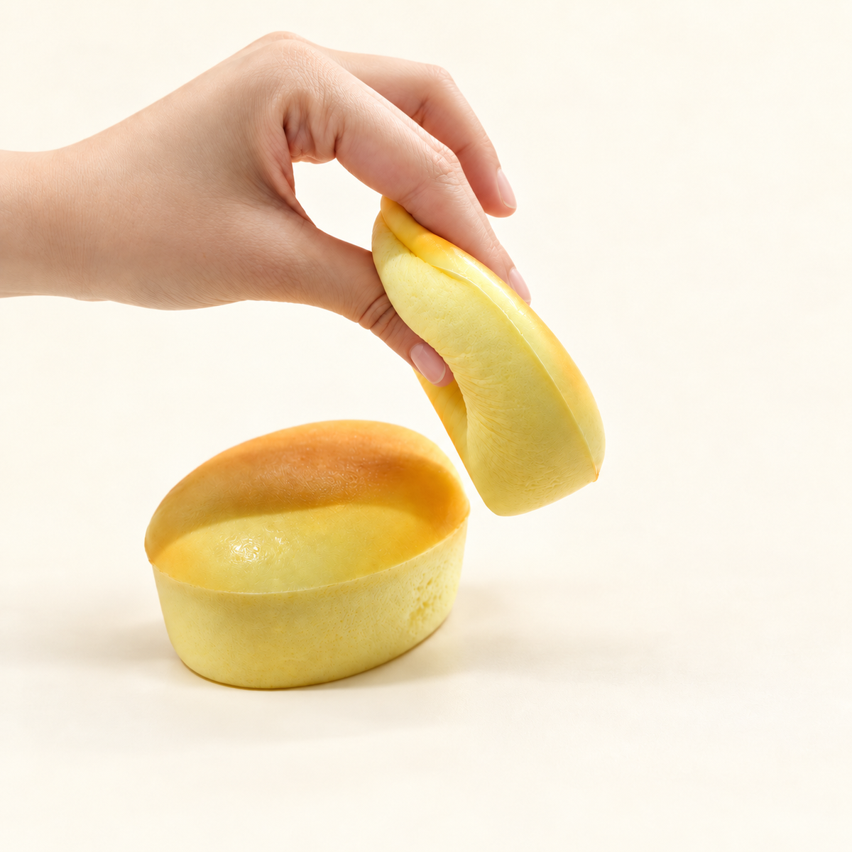 Half-Baked Cheesecake Squishy – Cheese Bread Fidget Toy for Stress Relief, Soft Slow-Rising Dessert Squeeze Toy for Adults & Kids