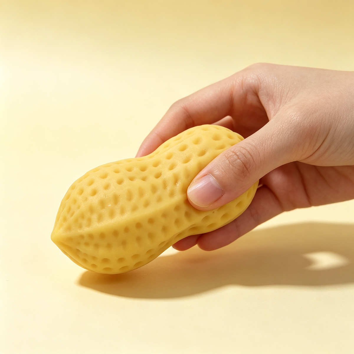 Peanut Squishy Toy – Realistic Nut Fidget for Stress Relief, Squeeze Sensory Toy for Adults & Kids