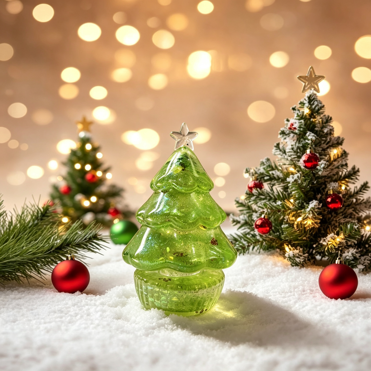 Christmas Tree Squishy – Glitter Xmas Fidget Toy for Stress Relief, Squeeze Sensory Toy for Adults & Kids, 4 Colors