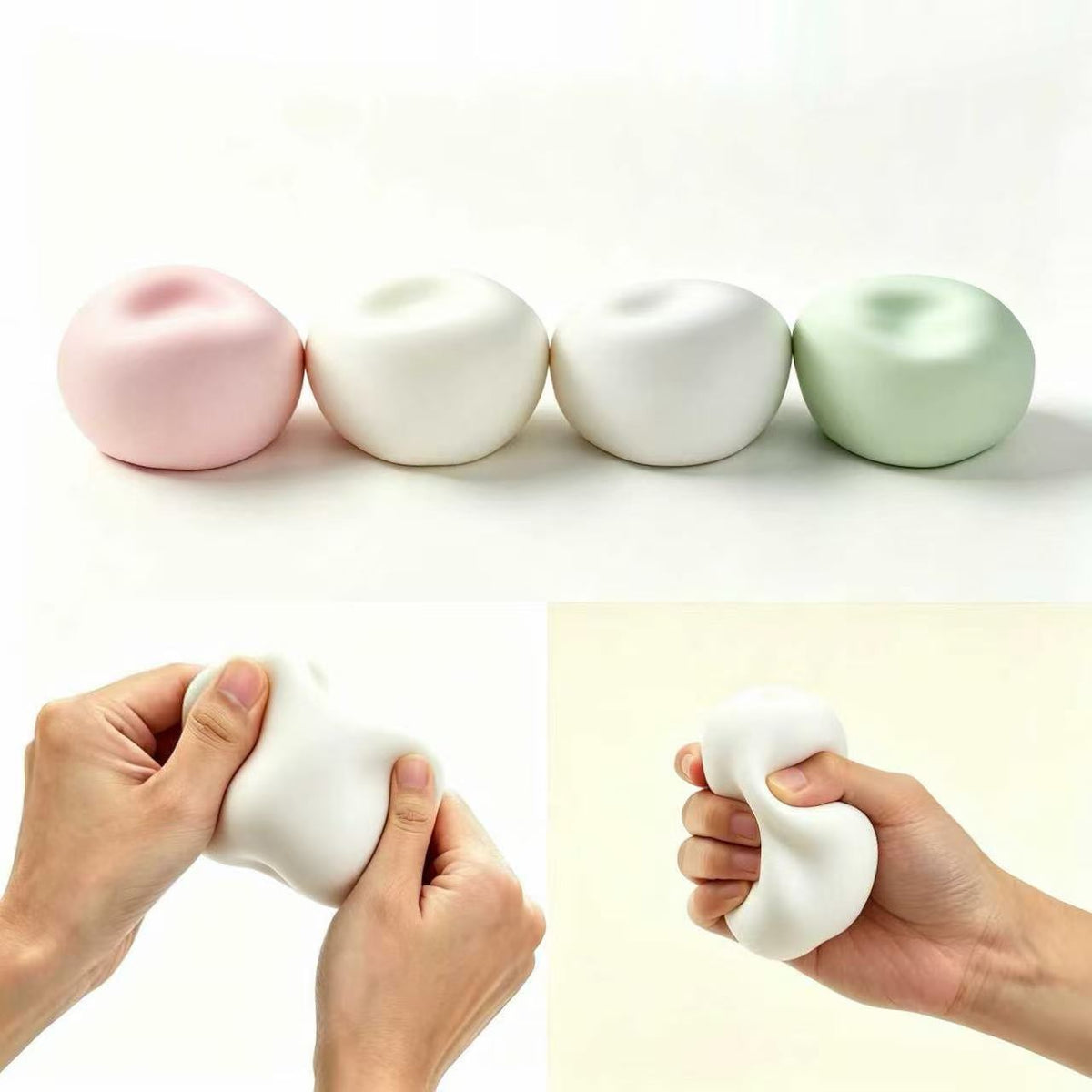 Snow Skin Squishy Ball – Bead Filled Stress Ball for Stress Relief, Soft Squeeze Toy for Adults & Kids, 4 Colors