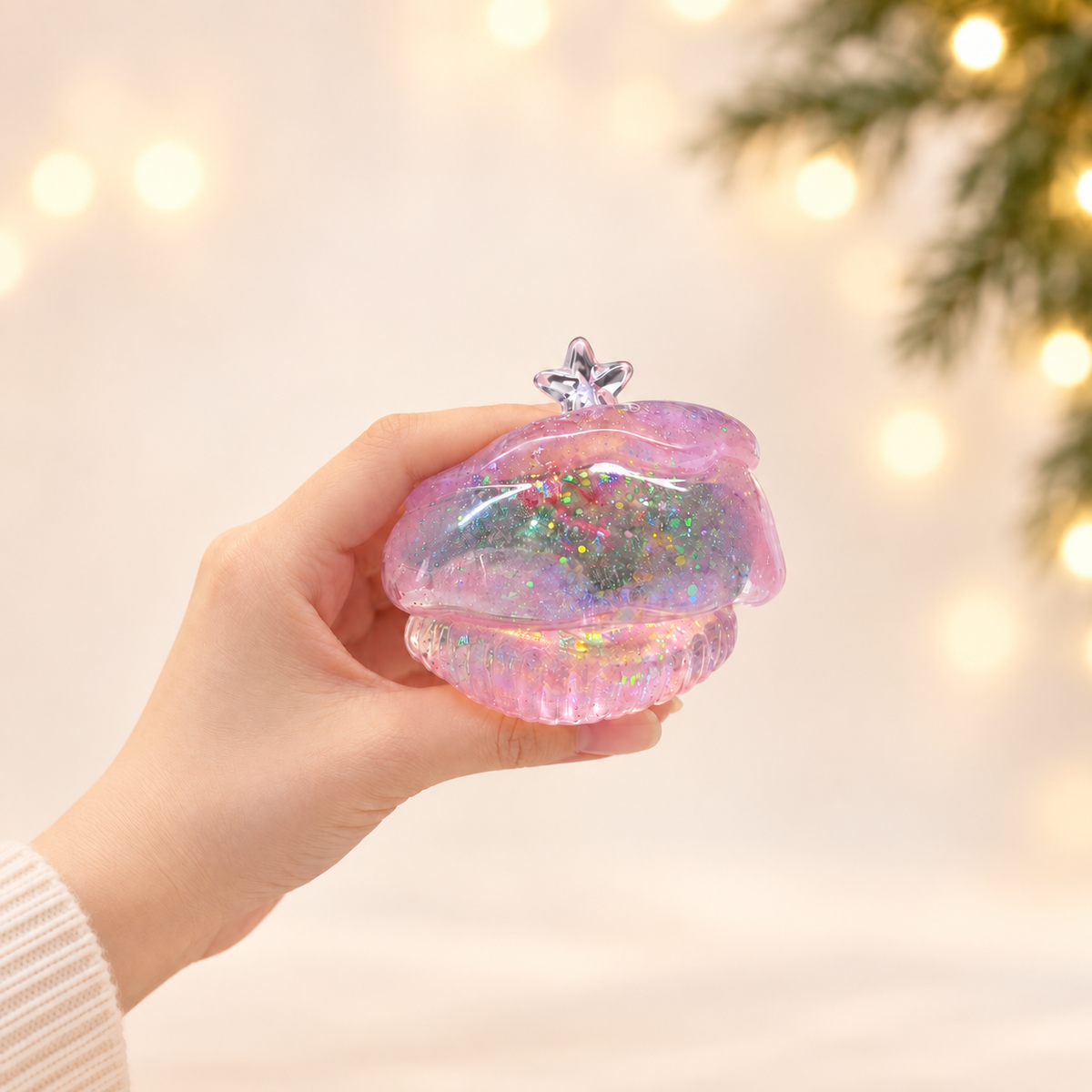 Christmas Tree Squishy – Glitter Xmas Fidget Toy for Stress Relief, Squeeze Sensory Toy for Adults & Kids, 4 Colors