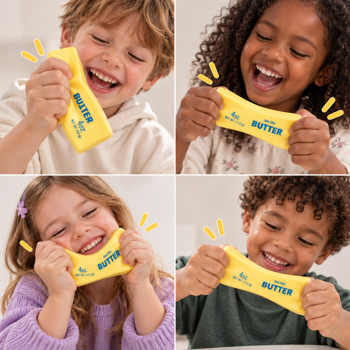 Butter Stick Squishy – Cute Fruit Butter Bar Fidget for Stress Relief, Soft Slow-Rising Squeeze Toy for Adults & Kids, 5 Flavors