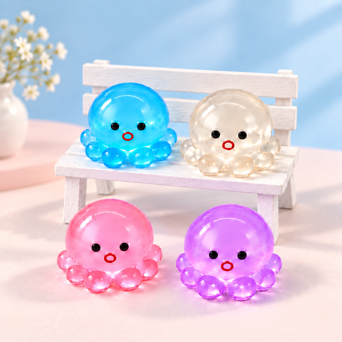 Octopus Squishy Toy – Clear Fidget Stress Ball for Kids & Adults