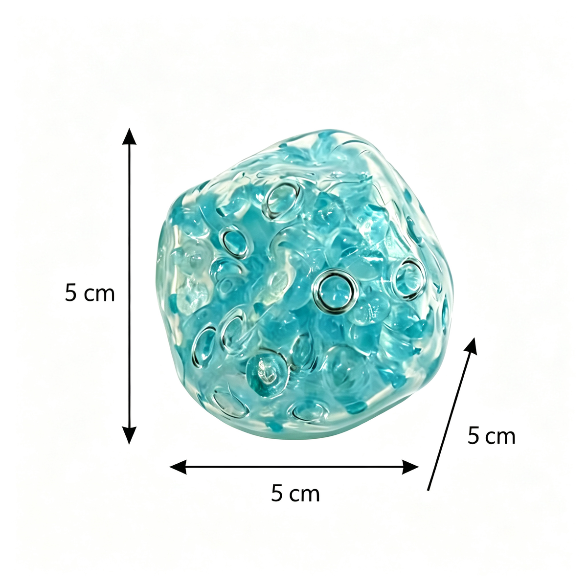 Textured Squishy Ball – Bumpy Bead Fidget for Stress Relief, Clear Sensory Squeeze Toy for Adults & Kids, 4 Colors