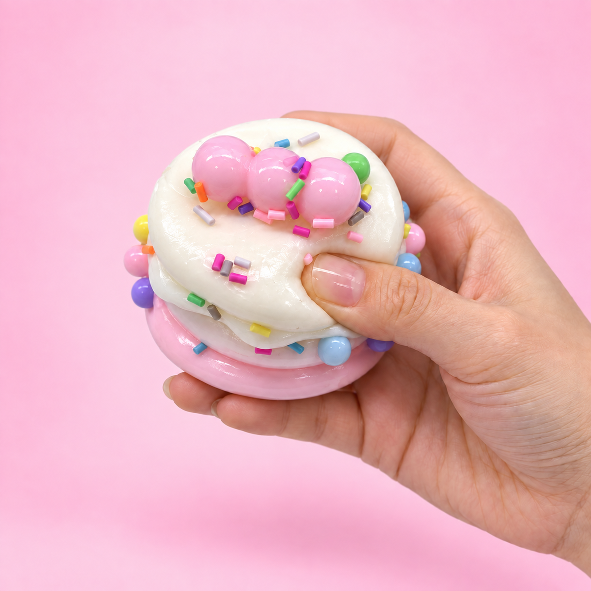 Mini Cake Squishy – Cream Dessert Fidget for Stress Relief, Soft Squeeze Food Toy for Adults & Kids, 5 Colors