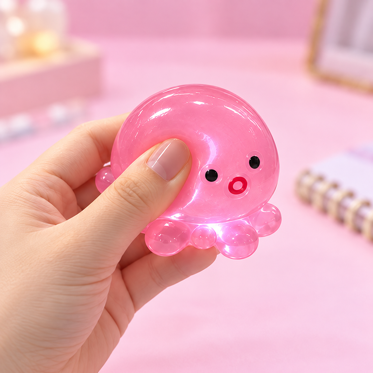 Octopus Squishy Toy – Clear Fidget Stress Ball for Kids & Adults