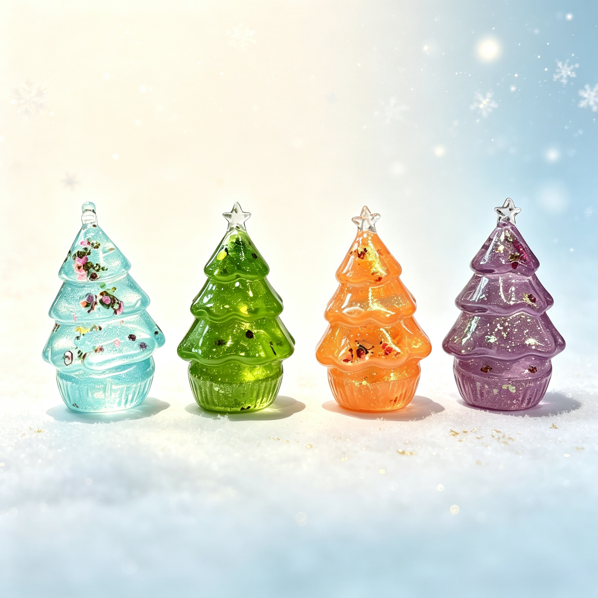 Christmas Tree Squishy – Glitter Xmas Fidget Toy for Stress Relief, Squeeze Sensory Toy for Adults & Kids, 4 Colors