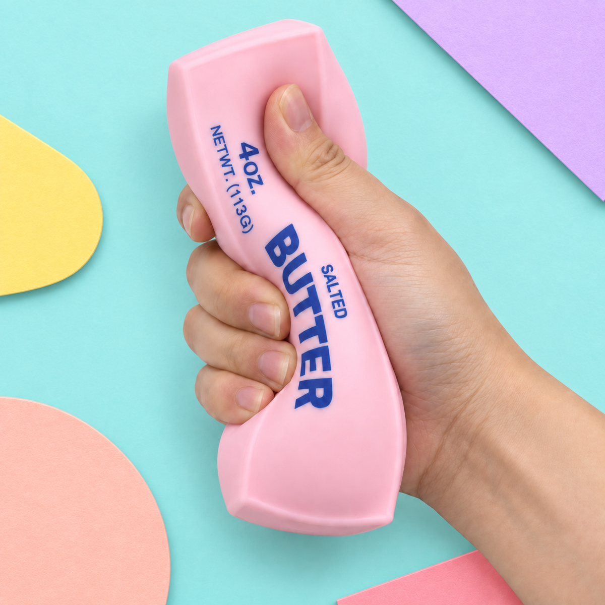 Butter Stick Squishy – Pastel Butter Block Fidget for Stress Relief, Soft Squeeze Toy for Adults & Kids, 3 Colors