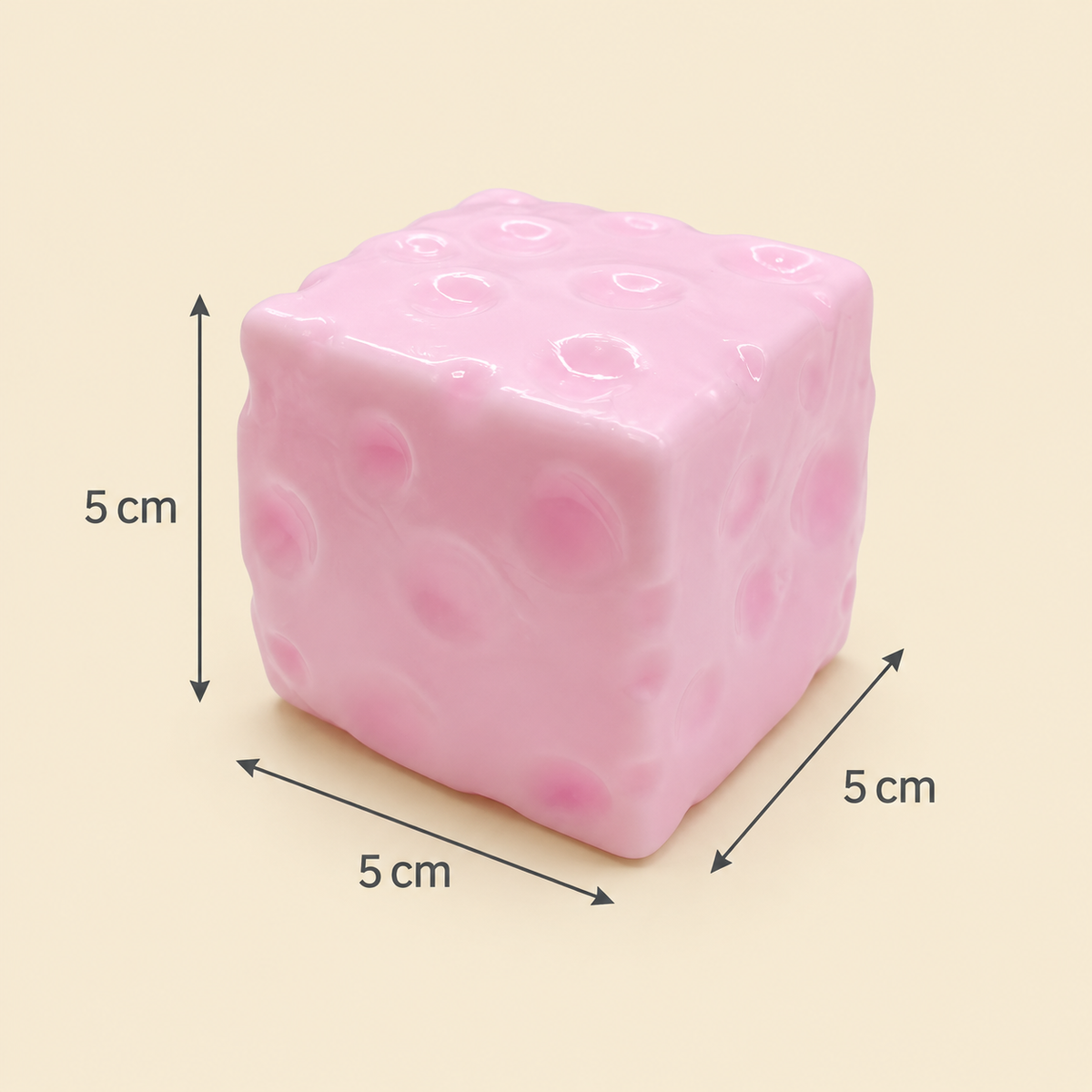 Cheese Squishy Toy – Swiss Cheese Block Fidget for Stress Relief, Glossy Squeeze Sensory Cube for Adults & Kids, Cute Food Gift