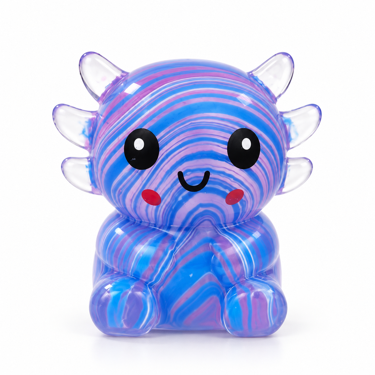 Axolotl Squishy Toy – Cute Marble Swirl Fidget for Stress Relief, Translucent Squeeze Sensory Toy , Teens & Kids, 4 Colors