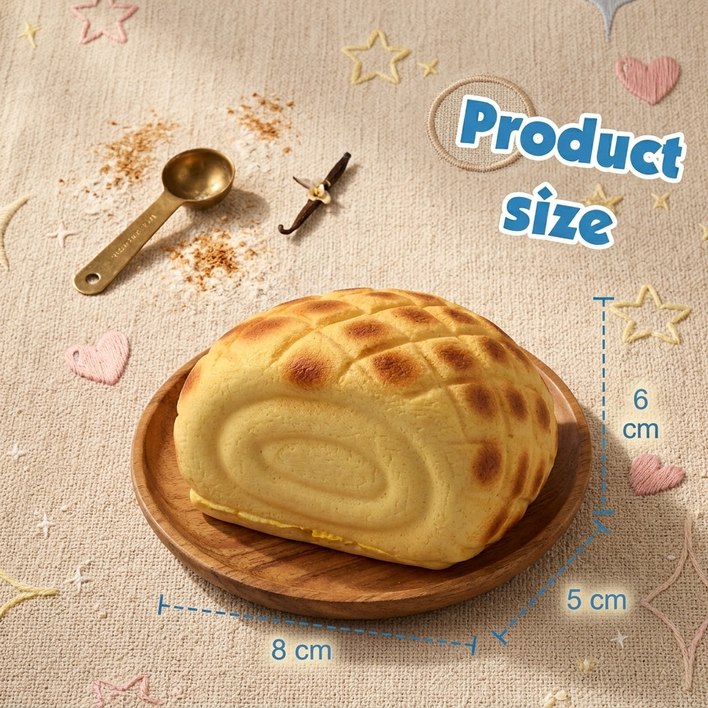 Melon Pan Squishy – Pineapple Bun Bread Fidget Toy for Stress Relief, Soft Slow-Rising Bakery Squeeze Toy for Adults & Kids
