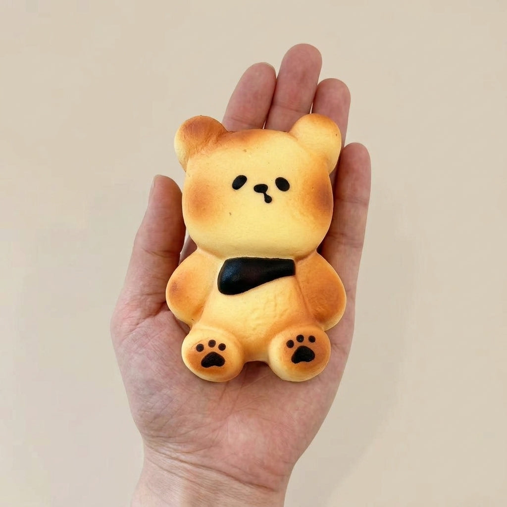 Bear Bread Squishy – Cute Bun Fidget Toy for Stress Relief, Soft Slow-Rising Squeeze Toy for Girls, Teens & Kids