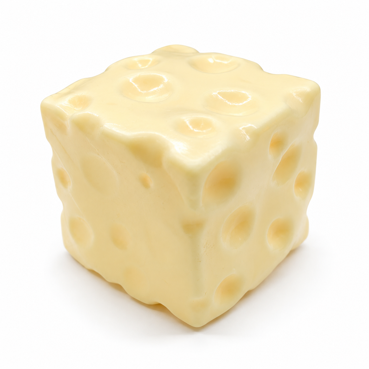 Cheese Squishy Toy – Swiss Cheese Block Fidget for Stress Relief, Glossy Squeeze Sensory Cube for Adults & Kids, Cute Food Gift