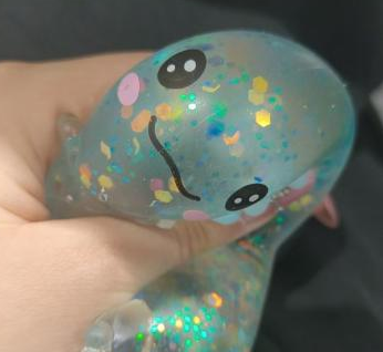 Customer photo of a blue salamander squishy